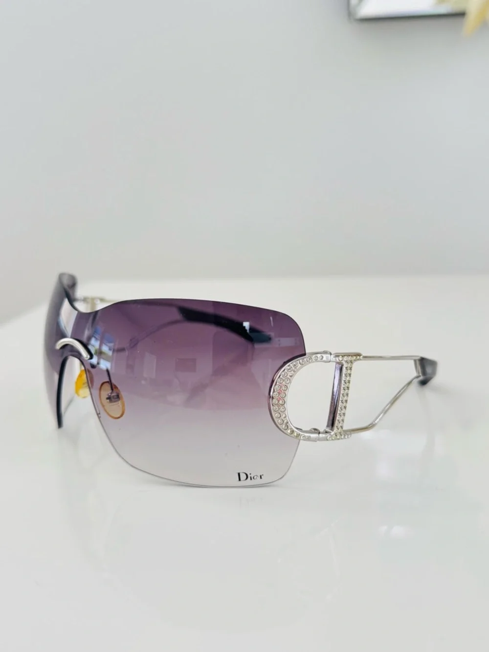 RARE 🦋 Authentic DIOR rimless Diorly 1 Swarovski sunglasses